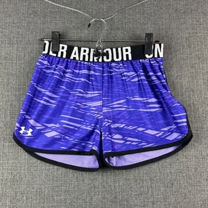 Under Armour Shorts Youth Large Purple Black Athletic Running Loose Fit 146-156 - Picture 1 of 10