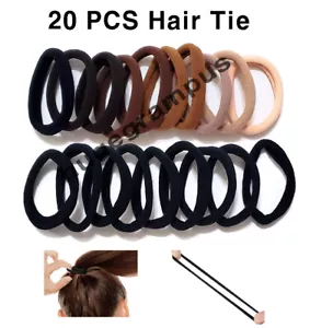 20 PCS Elastic Hair Ties Ponytail Holder Rubber Bands Scrunchies Hair Bands Set - Picture 1 of 7