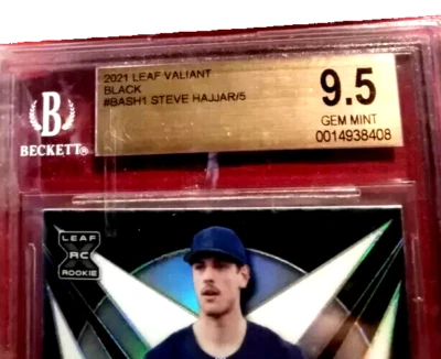 MLB TWINS⫸ STEVE HAJJAR⫷💥AUTO/RC/SSP/№ 5 OF 5/9.5/10 BGS VALIANT BLACK/WHITE💥 - Image 1 of 4