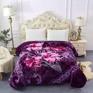 Coperta letto in pile 10 libbre morbida pesante reversibile stile coreano raschel coperte seta - Foto 1 di 8