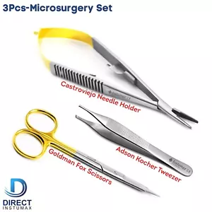 Mikrochirurgie Castroviejo Nadelhalter Adson Kocher Pinzette Goldman Fuchs Schere - Bild 1 von 4