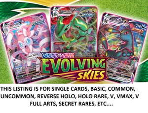 POKEMON TCG EVOLVING SKIES SWSH07 SELTEN HOLO REVERSE V VMAX VOLLES KUNSTGEHEIMNIS  - Bild 1 von 52