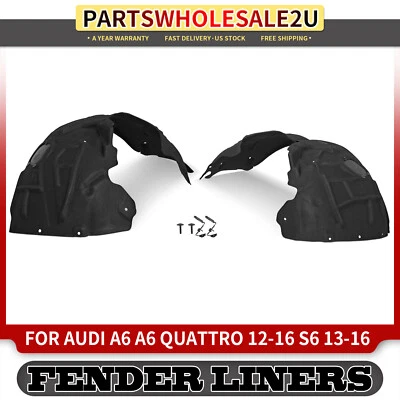 2x Novos Forros Internos de Para-lama Frontais À Prova de Poeira PET para Audi A6 A6 Quattro 12-16 S6 - Imagem 1 de 4