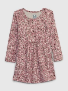 NEW $30 GAP Toddler Girls Rosetta Pink Floral Long Sleeve Skater Dress Size 2T - Picture 1 of 1