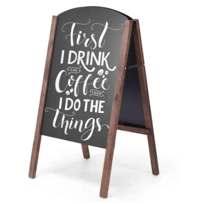 DEALS-ONLINE4FURNITURE A-Frame Chalkboard Standing Sign On Street Advertising Blackboard Pavement Show