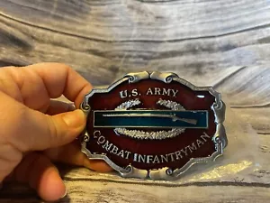 Vintage 1985 Bergamot Brass Works U.S. Army Combat Infantryman Belt Buckle 25/25 - Picture 1 of 4