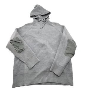 G/Fore Sweater YOUTH XL SLIM CHEST 19.5” Gray Wool Hoodie Elbow Patch Pullover - Picture 1 of 20