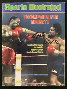 Roberto Duran Signed Sports Illustrated 6/27/83 No Label Auto v Davey Moore JSA - Picture 1 of 5