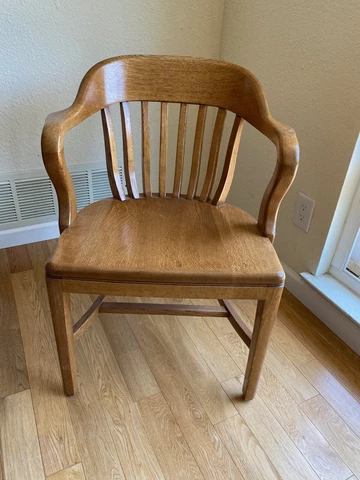 Vtg Sikes Co, Inc. Buffalo New York Solid Wood Office Chair Bankers Chair LOCAL Cover