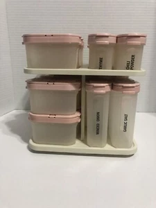 VTG Set Of 20 Tupperware Modular Mates Seasonings Spice Shakers W/Carousel Rack - Picture 1 of 4
