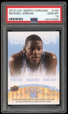 PSA 10 2010-11 Upper Deck North Carolina #165 Michael Jordan Pop 2 UNC Bulls Wow