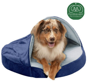 FurHaven Pet Bed, Therapeutic Microvelvet Round Snuggery Burrow Blanket (New)