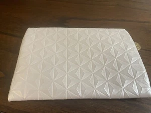 Ipsy Glam Bag White Geometric Design 7.5 x 5 inch Epcot Spaceship Earth Disney - Picture 1 of 3