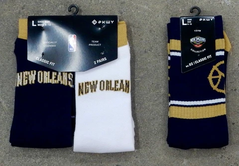 3 Pack NBA New Orleans Pelicans Socks Jersey Zion Home & Away Stripe Uniform Cover