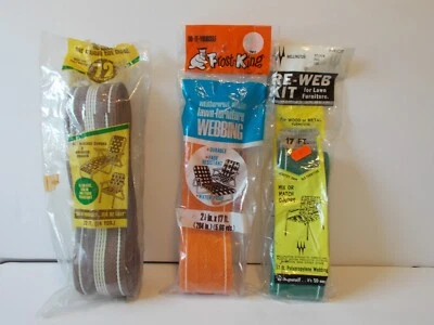 Lote Retro De Colección Muebles de Césped Correas Re-Web Kits Nuevo De Lote Antiguo Wellington y Front King Foto 1 de 4