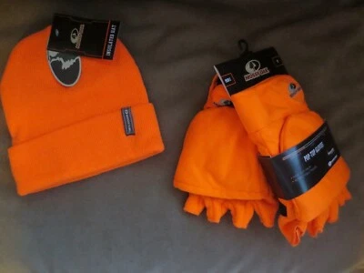 NUEVO Hombres Mediano ROBLE MUSGOSO Guantes Aislantes Pop Top Mitones Naranja Brillante y Conjunto de Sombrero Foto 1 de 2