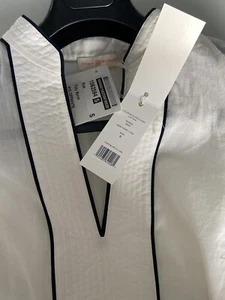 Vestido caftán Tory Burch blanco NUEVO talla S - Imagen 1 de 6