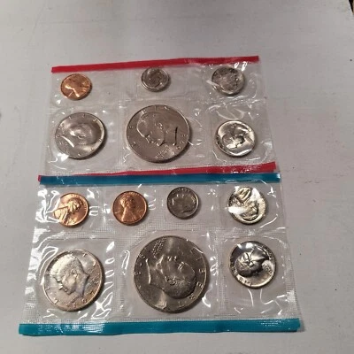 1973 D,P,S U.S. Mint Uncirculated Coin Set 13 Coins including 2 IKE $1.00 coins - Image 1 of 4