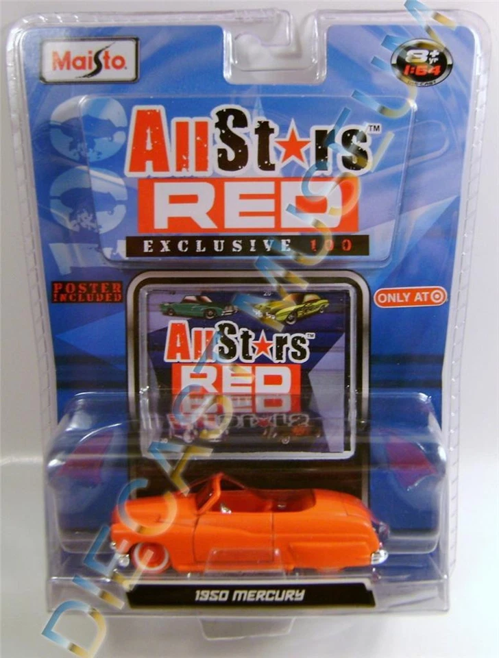 Mercury Merc 1950 '50 convertible coche de persecución Maisto Allstars rojo fundido a presión raro Foto 1 de 1