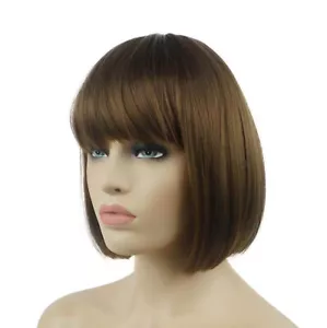 Lydell 8" gerade kurze Bob Perücke Haar Butterscotch rot Ton goldbraun Pony - Bild 1 von 17
