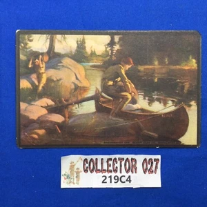 Boy Scout Vintage Scout Gum Co. Post Card Loading A Canoe C1914 - Picture 1 of 3