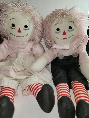 Vintage Raggedy Andy Cloth Dolls 24” Tall Handmade Rag Dolls - Изображение 1 из 4