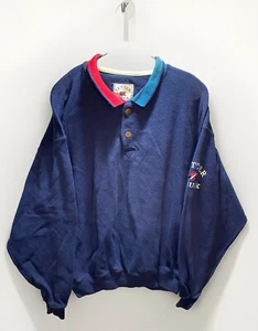 Pullover Cutter&Buck azul oscuro manga larga tejido cuello para hombre L 100 % algodón - Imagen 1 de 16