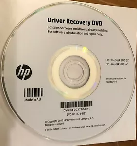 Driver Recovery DVD HP EliteDesk 800 G2 ProDesk 600 G2 WIN7 - Brand New - Picture 1 of 1