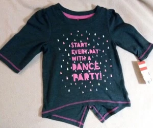 Mädchen Shirt "Dance Party" Grafik Gr. 12M grau, rosa Text - Bild 1 von 10