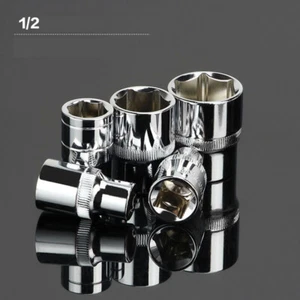 Socket 1/2" Driver Shallow 6 Points 6-24mm Polished Ratchet Sockets Set Metric - Picture 1 of 7