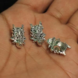 10 Pcs, 18x11mm German Silver Fox Face Spacer Beads - Picture 1 of 8