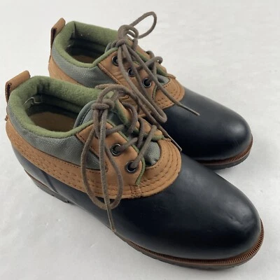 Lands End Duck Botines Mujer’s 7 Cuero y Goma Zapatos con Cordones Foto 1 de 4
