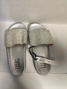 Coco + Carmen scivoli donna perle e borchie argento/grigio con borsa accessori. Taglia 7 - Foto 1 di 4