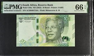 South Africa 10 Rand ND 2023 P 148 a Gem UNC PMG 66 EPQ - Picture 1 of 3
