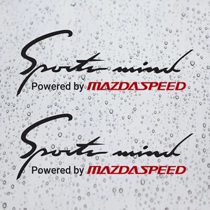 2x SPORTS MIND Powered by MAZDASPEED Decal Stickers (10" x 3.75") for Mazda Cars - Picture 1 of 16