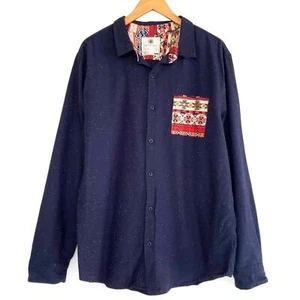 On The Byas Aztec Shirt Men's Long Sleeve Speckled Native Accent Long Sleeve XL - Picture 1 of 6