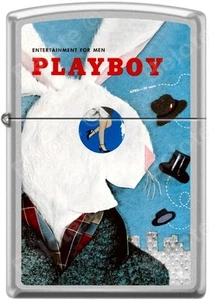 Zippo Playboy April 1954 Cover Satin Chrome Windproof Lighter NEW RARE - Picture 1 of 1