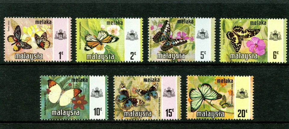 Malaya - Malacca 1978 Butterflies set complete (litho ptg) superb MNH. SG 70-76. - Image 1 of 1
