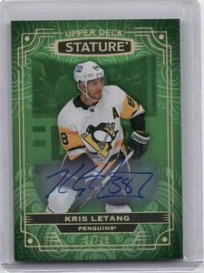2022-23 Upper Deck Stature Photo Variant Autographs Green Kris Letang Auto /10 - Picture 1 of 2