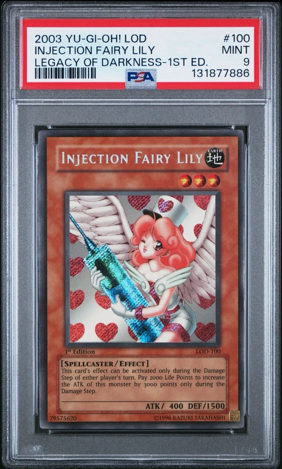 2003 Yu-Gi-Oh! Injection Fairy Lily Legacy of Darkness LOD 1st Ed Super PSA 9 - Image 1 of 2