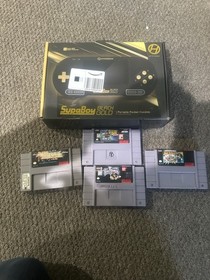Hyperkin SupaBoy Portable Pocket BlackGold Handheld Console SNES Tested Working