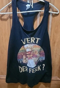 Muppets Swedish Chef "VERT DER FERK?" Black Tank Ladies Size M - Picture 1 of 8