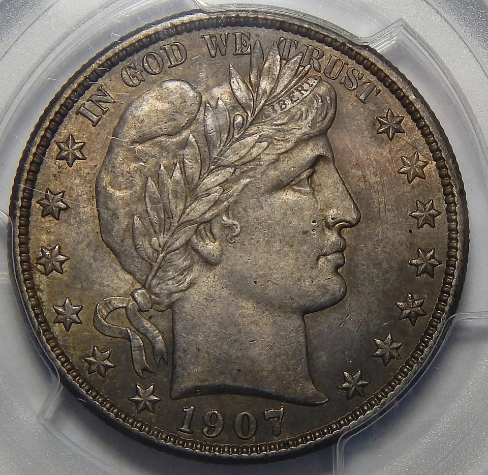 1907-O PCGS/CAC AU58 BARBER HALF DOLLAR - Image 1 of 4
