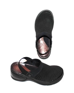 Bzees Womens 7M Kitty Slingback Heeled Black Clogs Comfort Shoes - Picture 1 of 13
