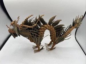 Vintage Thai geflochten geknotet Juteseil Glücksdrache Figur Handarbeit - Bild 1 von 19