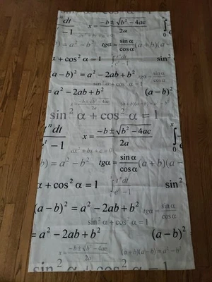 Cortina de Ducha Matemática Trig, Álgebra, Fórmulas Geométricas Poliéster Blanco y Negro Foto 1 de 4