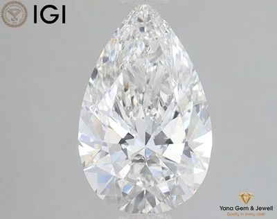 IGI Certificate PEAR Shape 1.50 CARAT CVD Lab Grown Diamond F Color VS1 Clarity - Image 1 of 4