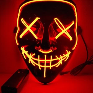 Halloween Clubbing Light Up LED Mask Costume Rave Cosplay Party  - Picture 1 of 12
