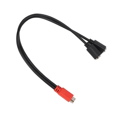 MINI DIN 6 Pin Male To 2 MINI DIN 6 Pin Female Cable Red Black Head MINI DIN - Image 1 of 4