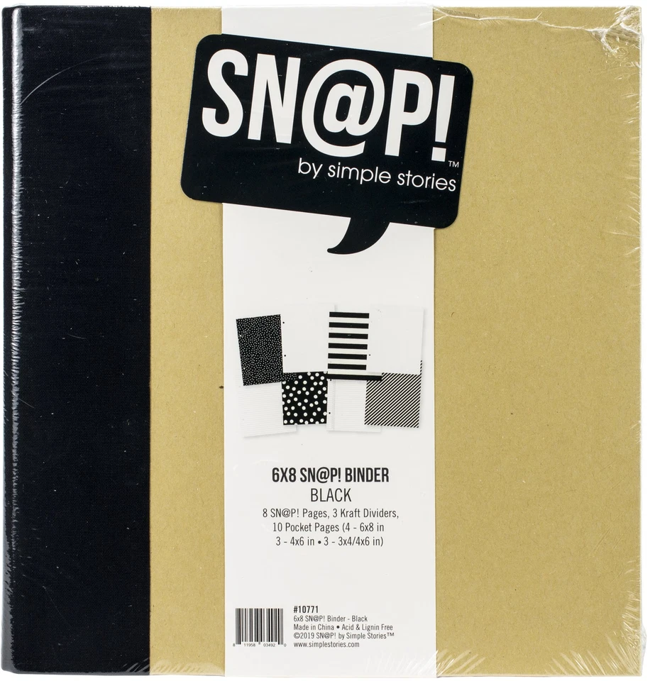 Simple Stories Sn@p! Binder 6"X8"-Black - Изображение 1 из 1